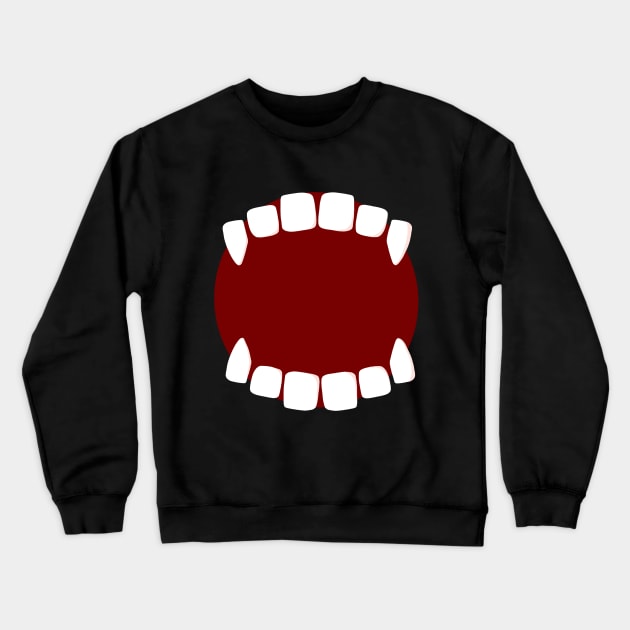 Dark Red Vampire Teeth Crewneck Sweatshirt by bloomingviolets